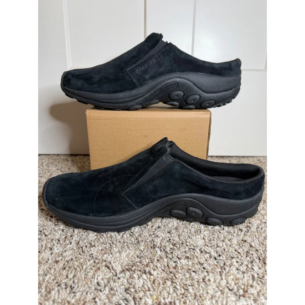 Merrell Mens Jungle Moc Explorer Black Suede Slip On Shoes Worn Once Size 13